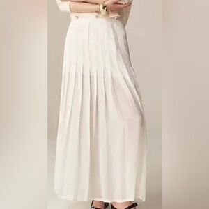 J. Crew Collection Off-White Pleated Organza Skirt Size 12 NWT